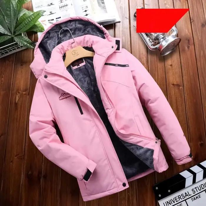 Veste de ski de randonnée imperméable pour femmes manteaux d'extérieur épais et chauds coupe-vent Ca