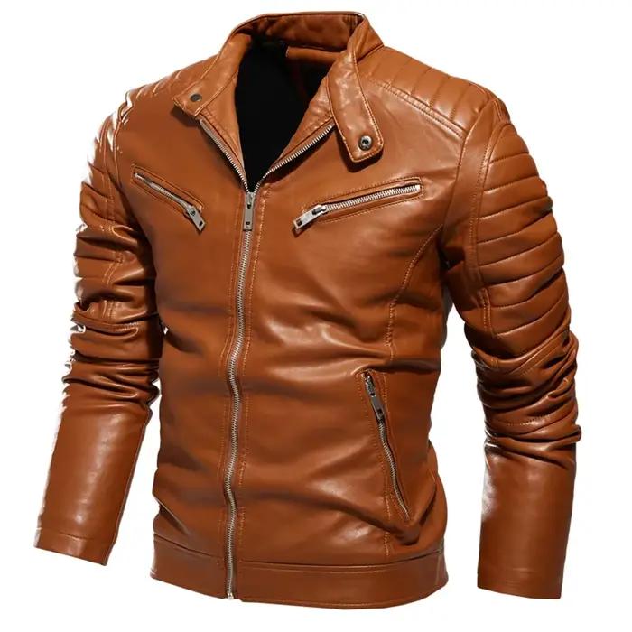 Veste d'hiver en cuir noir pour homme, doublure de fourrure, chaude, Slim, mode de rue, manteau de m