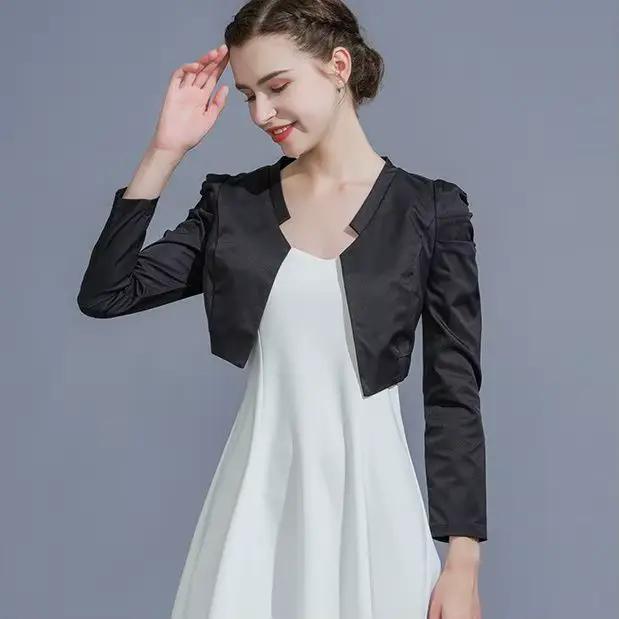 Veste courte à la mode pour femmes, manteau élégant à manches bouffantes, vestes fines coréennes, vê