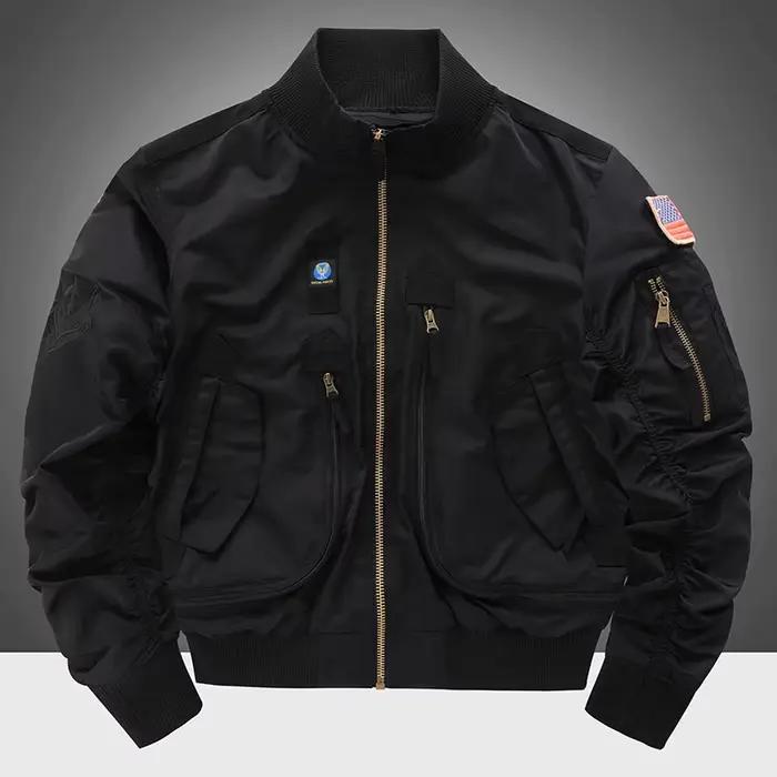 Automne hiver hommes Bomber vestes mode hommes rétro MA-1 pilote manteaux à glissière hommes armée t