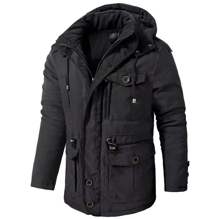 Parkas d'hiver Smile pour hommes, vestes coupe-vent chaudes, manteau à capuche optique, doublure en 