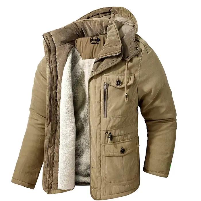 Parkas épais pour hommes, veste d'hiver chaude, manteaux polaires en cachemire, militaire d'extérieu