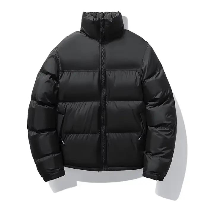 Hiver hommes décontracté coupe-vent rembourré duvet de canard Parkas manteau homme épais col montant