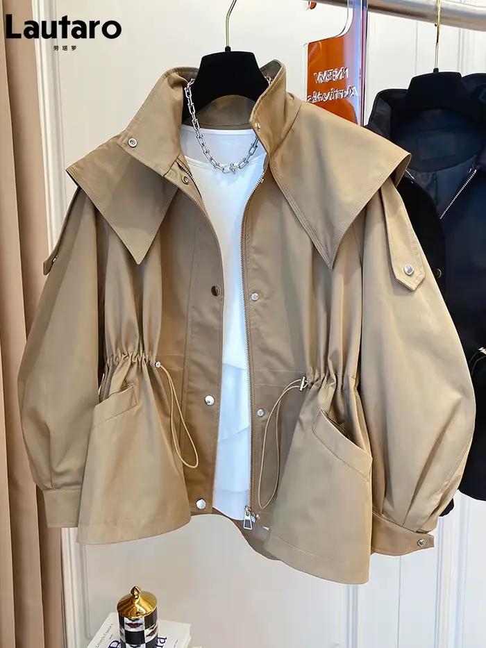 Lautaro-Veste Cargo Imperméable à Manches sulfpour Femme, Coupe-Vent Respirant Décontracté avec Capu