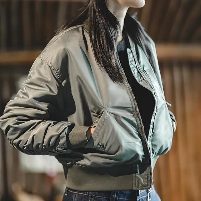 Maden-Veste de baseball en coton épaissi pour femme, veste coupe-vent, veste décontractée, automne e