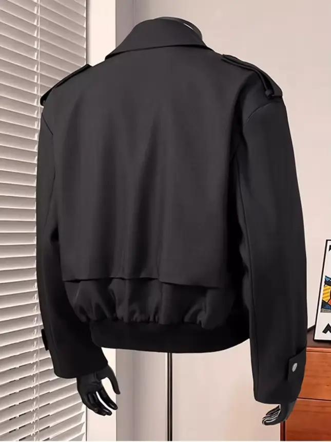 British Dandy Blazer col veste hommes printemps automne surdimensionné asymétrique métal bouton mant