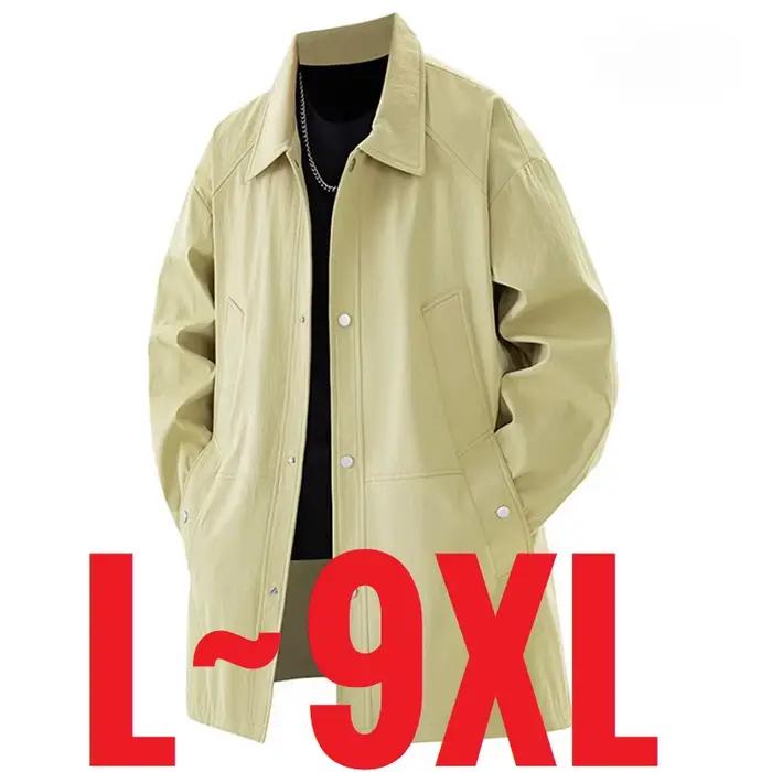 Trench-Coat grande taille pour hommes, veste coupe-vent à bouton unique, vêtements populaires coréen