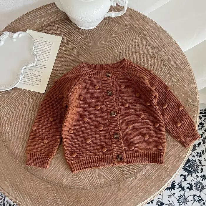 Hiver enfant en bas âge bébé filles garçons automne hiver à manches longues solide tricoté vêtements