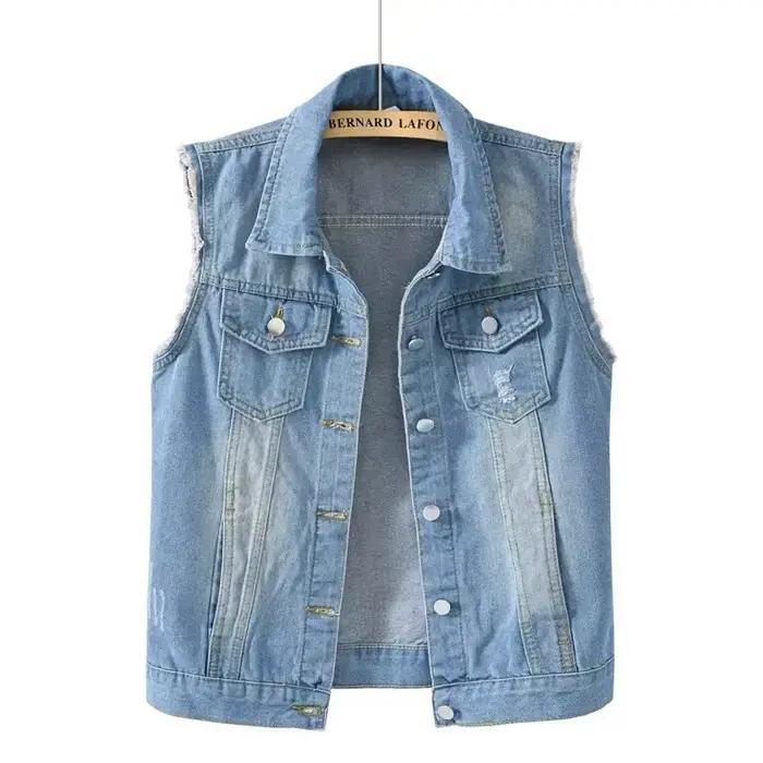 Gilet en jean pour femmes, veste de printemps, Streetwear, vêtements pour femmes, manteaux d'automne