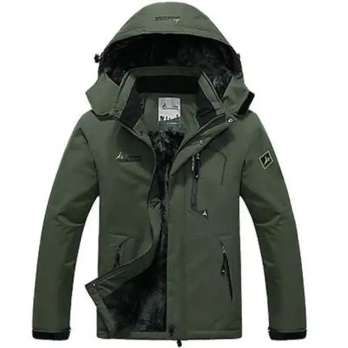 Hiver épais chaud Parka hommes coupe-vent Plus coupe-vent manteaux de fourrure mâle militaire à capu