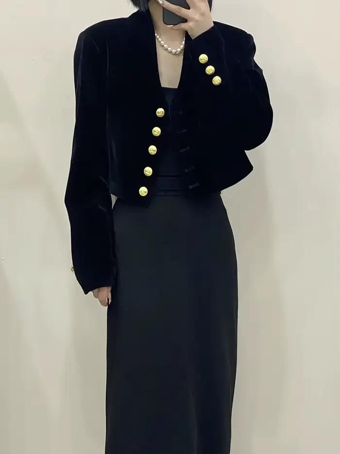 Manteau court en velours pour femmes, nouveau Style à la mode, haut amincissant et polyvalent, autom