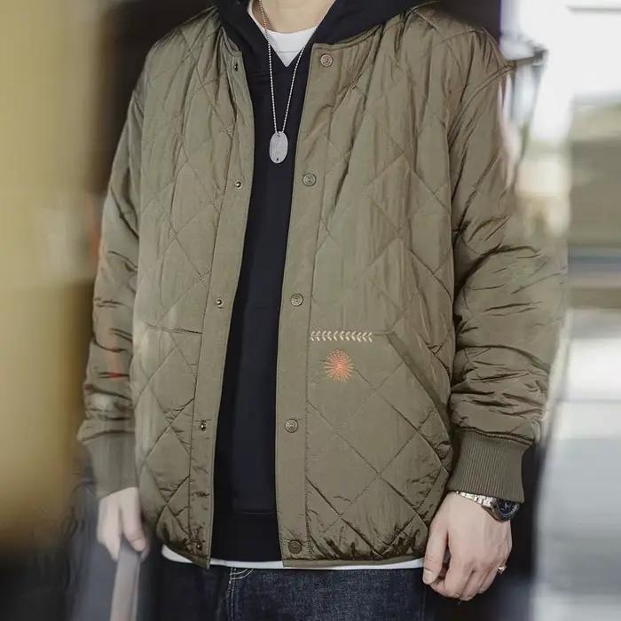 Maden Veste de baseball matelassée décontractée Manteau rembourré épais et chaud Vert Vêtements d'ex