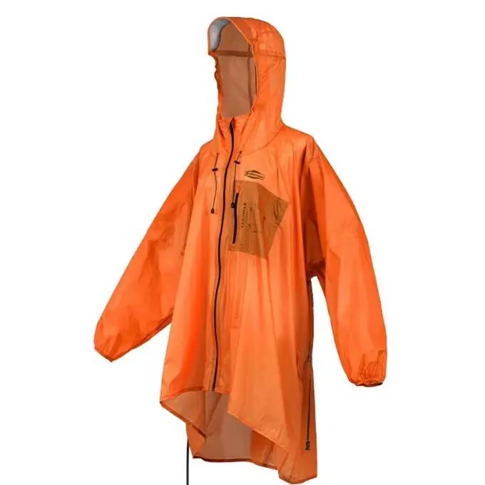 Veste de pluie imperméable unisexe de style coupe-vent en nylon enduit de silicone 15D ultra-légère 