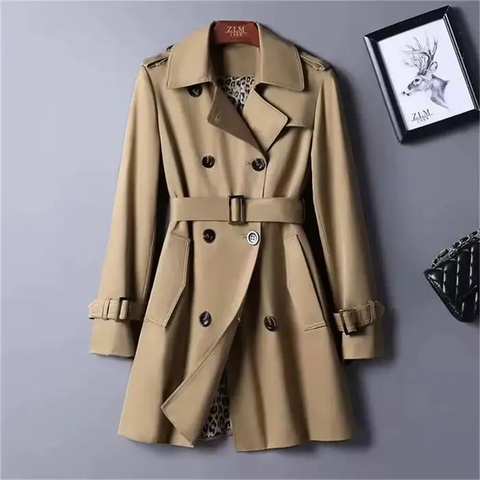 Trench Coat pour femmes Double boutonnage britannique Trench manteaux et vestes femmes 2024 vêtement