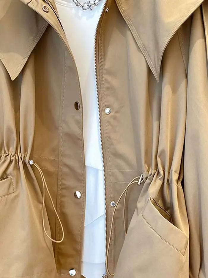 Lautaro-Veste Cargo Imperméable à Manches sulfpour Femme, Coupe-Vent Respirant Décontracté avec Capu