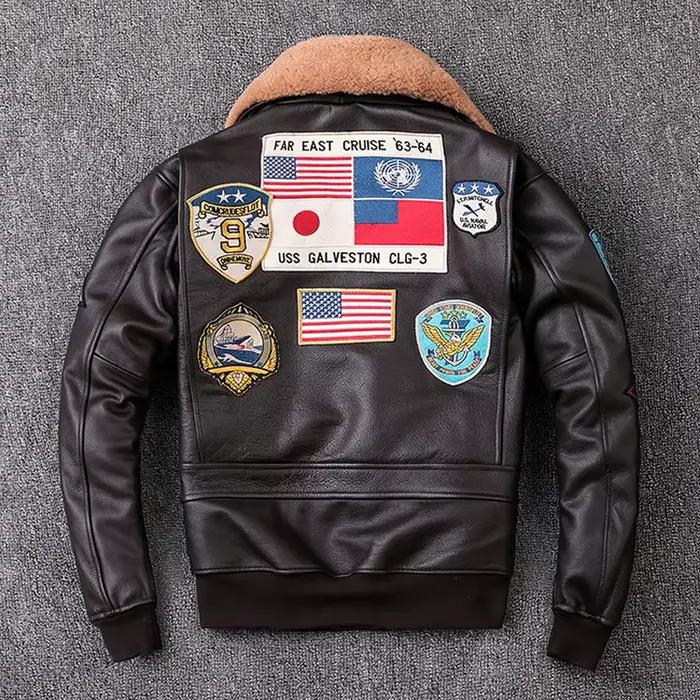 Air Force G1 veste de vol épaississement veste matelassée couche supérieure veste en cuir de vache h