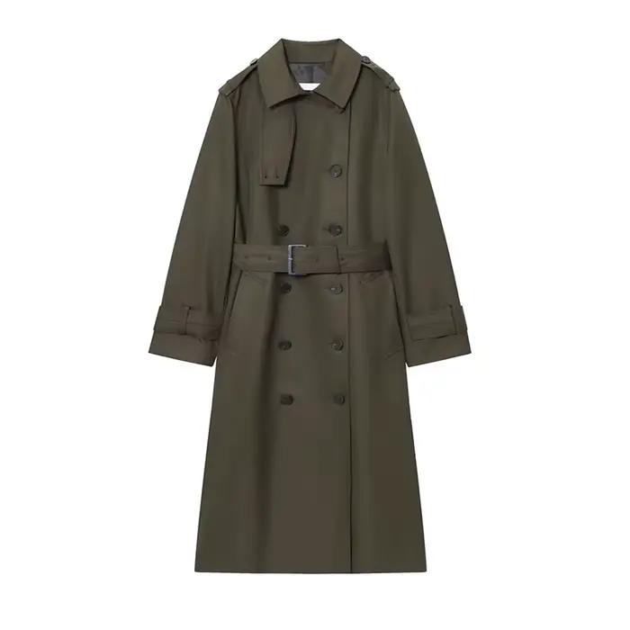 Mode femmes Trench manteaux revers imperméable Double boutonnage Long coupe-vent 2025 automne femme 