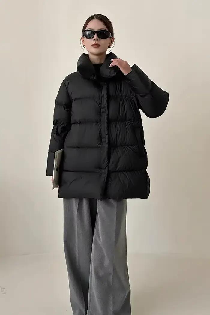 Doudoune légère à capuche pour femme, manteau ample blanc, chaud, court, surdimensionné, épais, coup