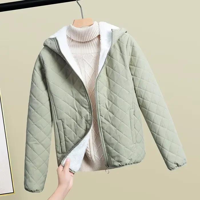 Nouvelle Veste Courte en Coton pour Femme Automne Hiver 2026 – Parka Légère et Chaude en Polaire Épa
