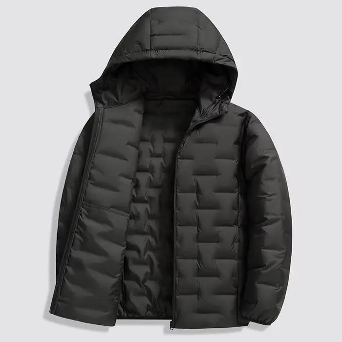 Veste légère en duvet de canard pour hommes, manteau bouffant décontracté, solide, chaud, vêtements 