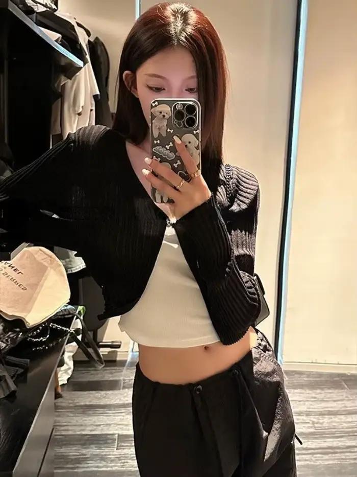 Vestes Courtes Slim Soleil Vert pour Femme, Streetwear Sexy, Vêtements d'Extérieur d'Été à la Mode, 