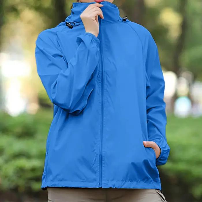 Veste Coupe-Vent Ultra Légère pour Femme, Imperméable Anorak, Manteau à Capuche, Crème Solaire, vacc