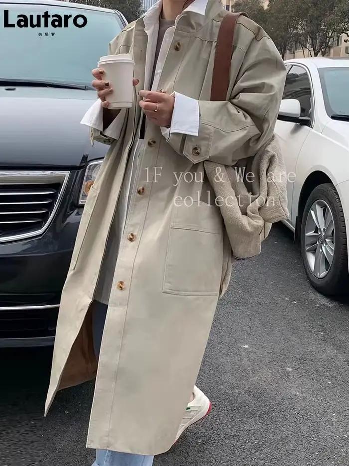 Lautaro-Manteau long à simple boutonnage pour femme, vêtements de luxe, pardessus décontracté, print