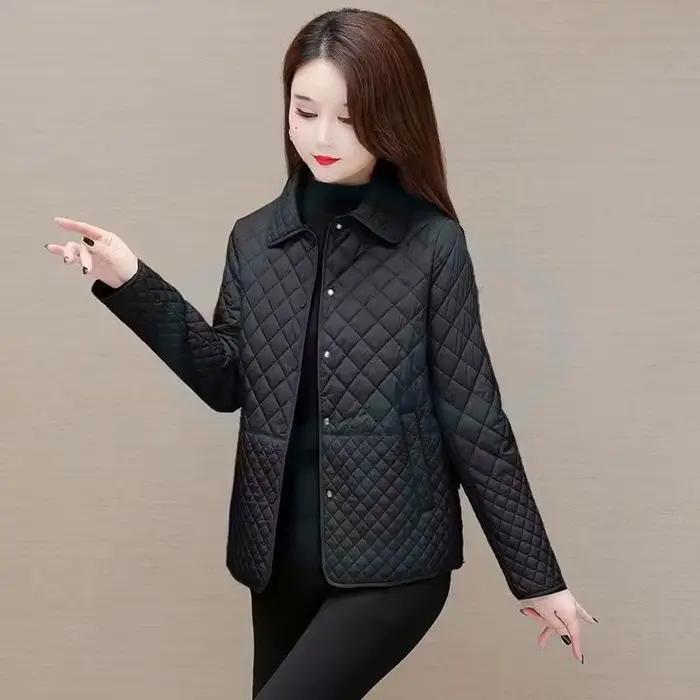 2025 automne hiver nouvelle mère d'âge moyen femmes Parkas court vers le bas coton veste femme mince