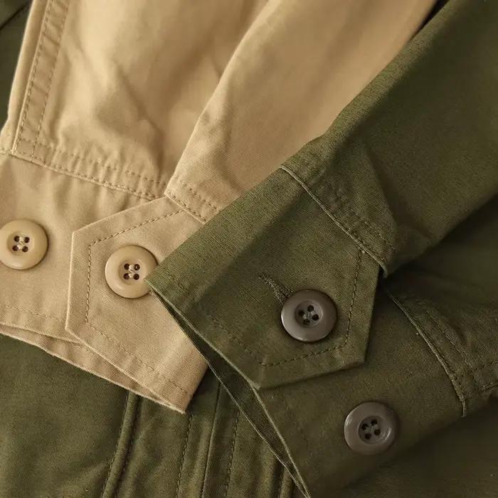Veste de pont cargo brodée sergé rétro américain pour hommes, mode masculine, 100% coton lavé, multi