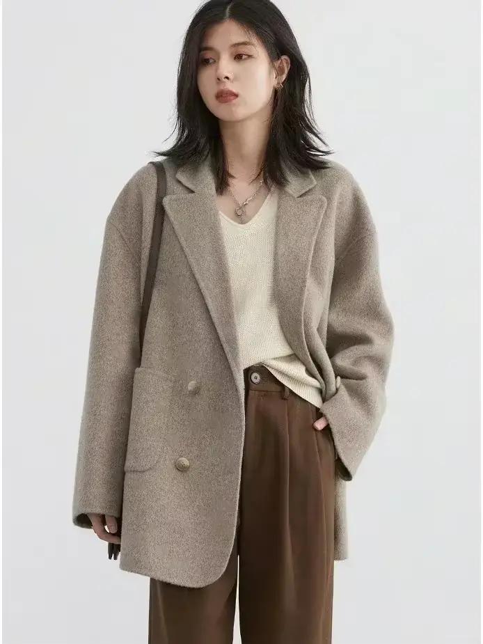 CHIC VEN – manteaux en laine pour femmes, ample, décontracté, Double boutonnage, rétro, veste Double