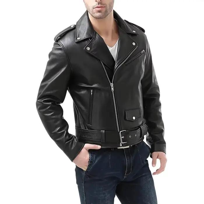 Veste en cuir décontractée pour hommes, noir et rouge, manteaux d'affaires, nouveaux hommes d'affair