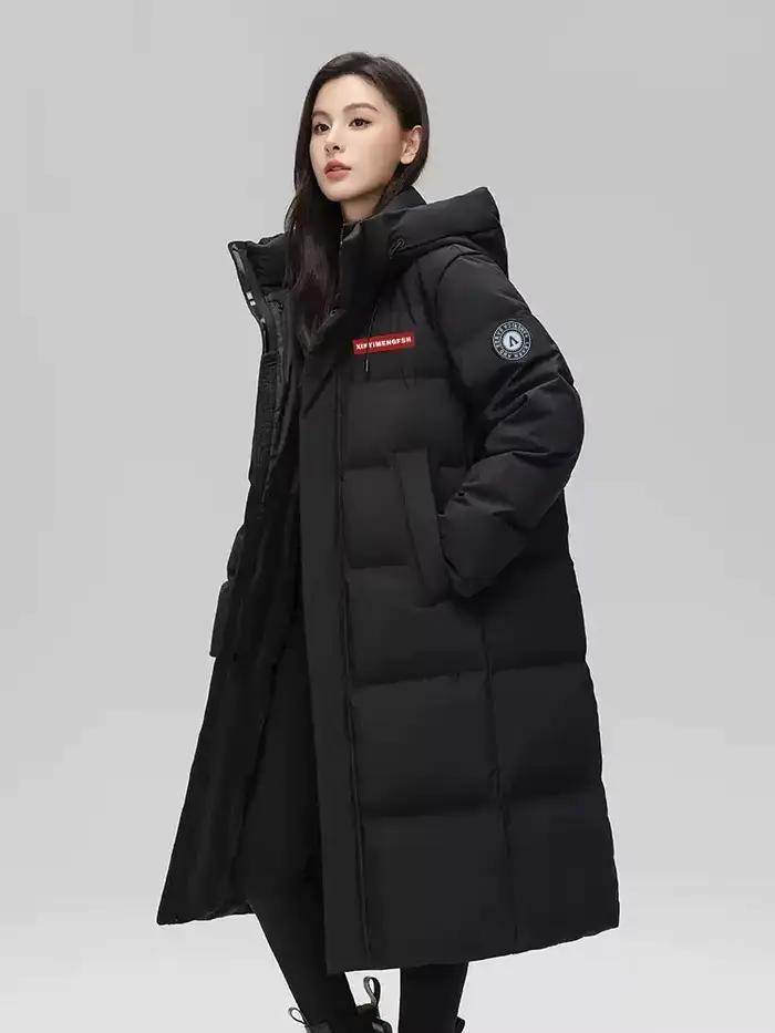 Veste longue rembourrée à capuche pour femmes, manteau froid, parkas super chaudes, vêtements d'hive