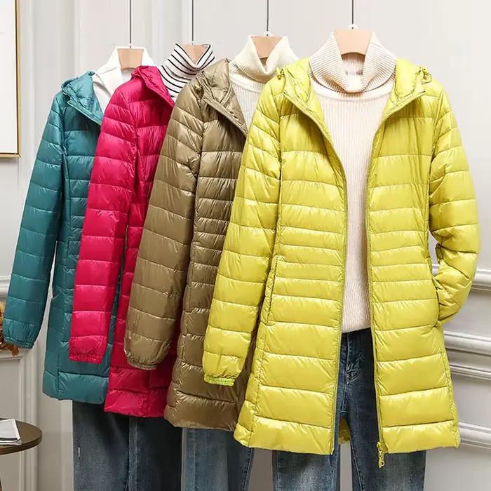 Femmes vestes bouffantes ultralégère canard doudoune nouveau automne hiver chaud Portable à capuche 