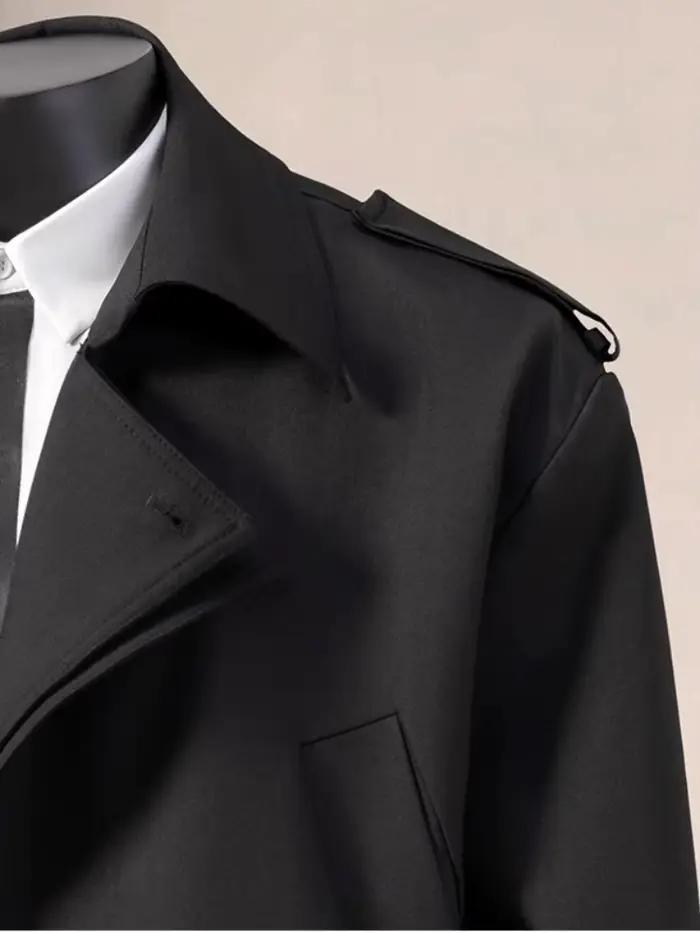British Dandy Blazer col veste hommes printemps automne surdimensionné asymétrique métal bouton mant