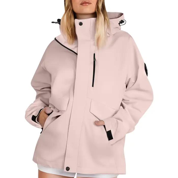 Vestes de randonnée légères pour femmes, couleur unie, manches longues, sweat à capuche ample, coupe