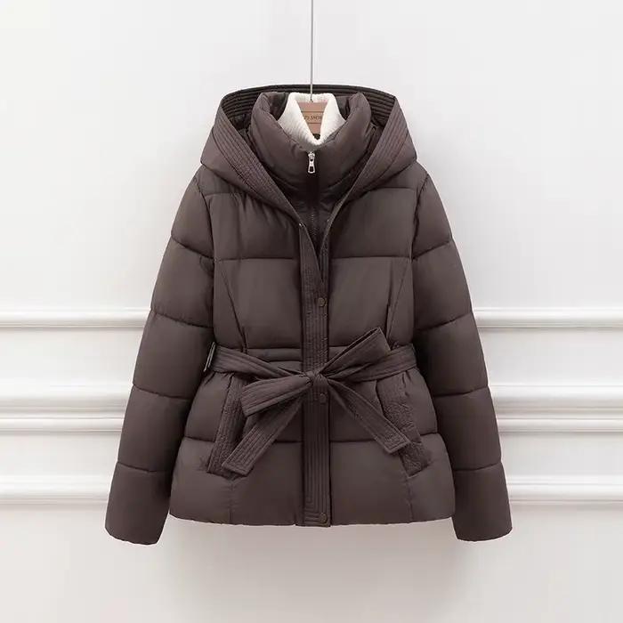 Veste d'hiver chaude pour femme, parka à manches longues, décontractée, rembourrée en coton, avec ce