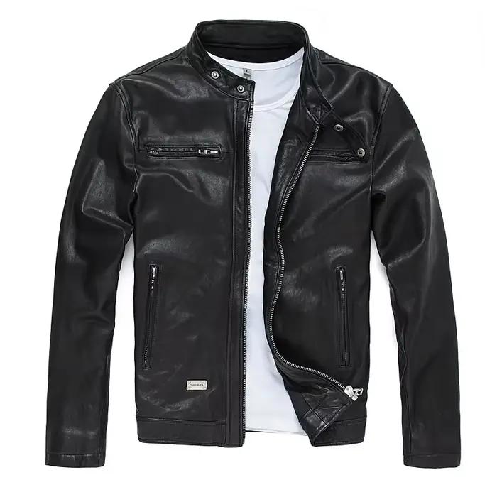 AYUNSUE peau de mouton en cuir véritable veste hommes vêtements automne manteaux courts moto vestes 