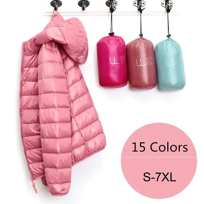 Doudoune à Capuche Ultra Légère pour Femme, Doudoune Pliable, 15 Couleurs, Grande Taille, 5XL, 6XL, 