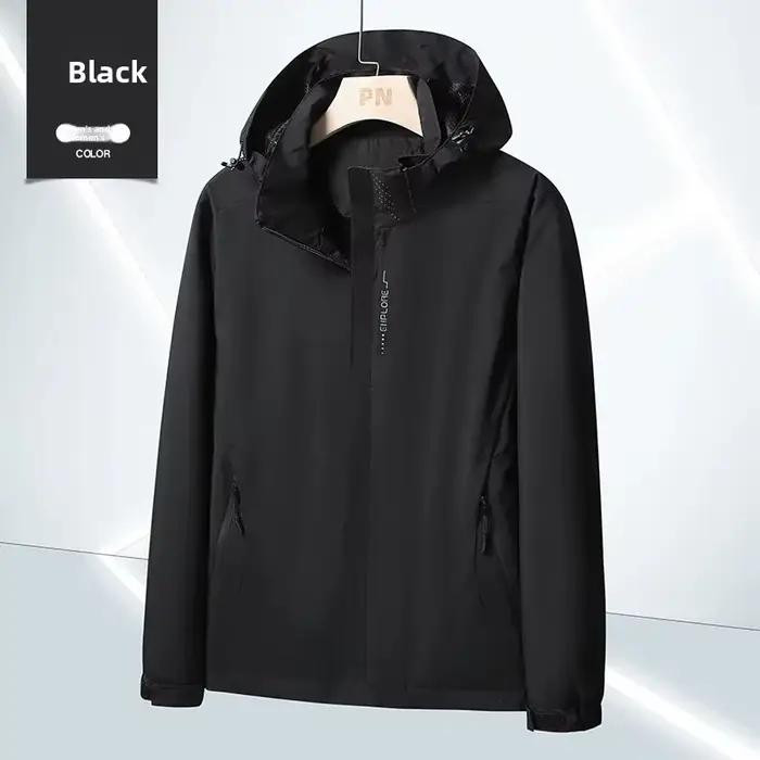Veste d'escalade en plein air pour hommes, coupe-vent, imperméable, couleur unique, Logo imprimé, vê