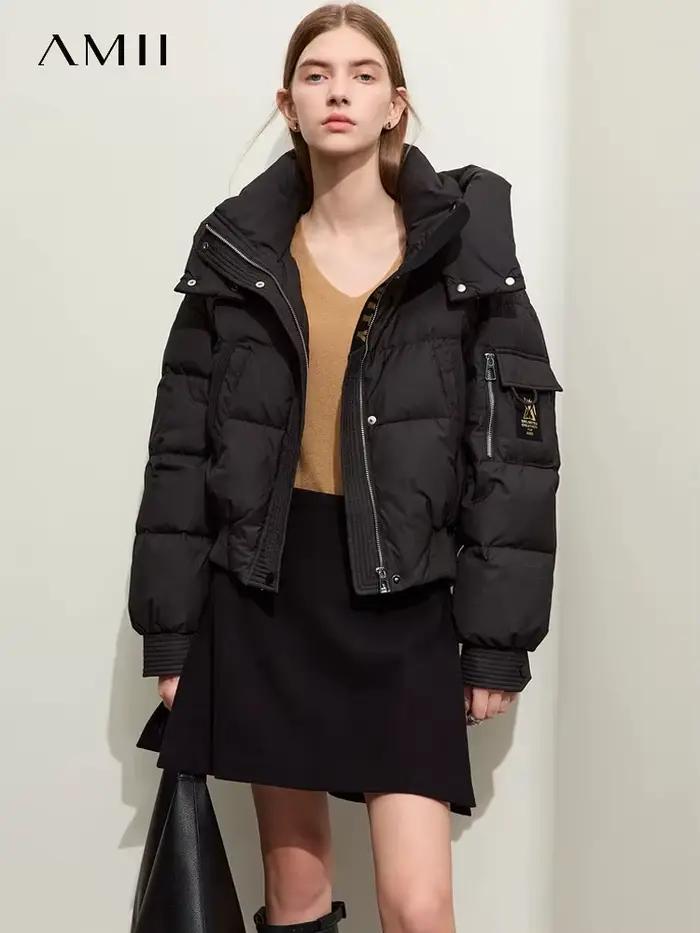 AMII-Doudoune minimaliste pour femme, nouveau haut chaud optique, manteau matelassé perfecCap, femme