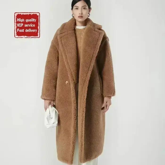 DUTRIEUX manteau Long ours en peluche pour femme, nouveau Style d'hiver 2025, manteau Long en fourru