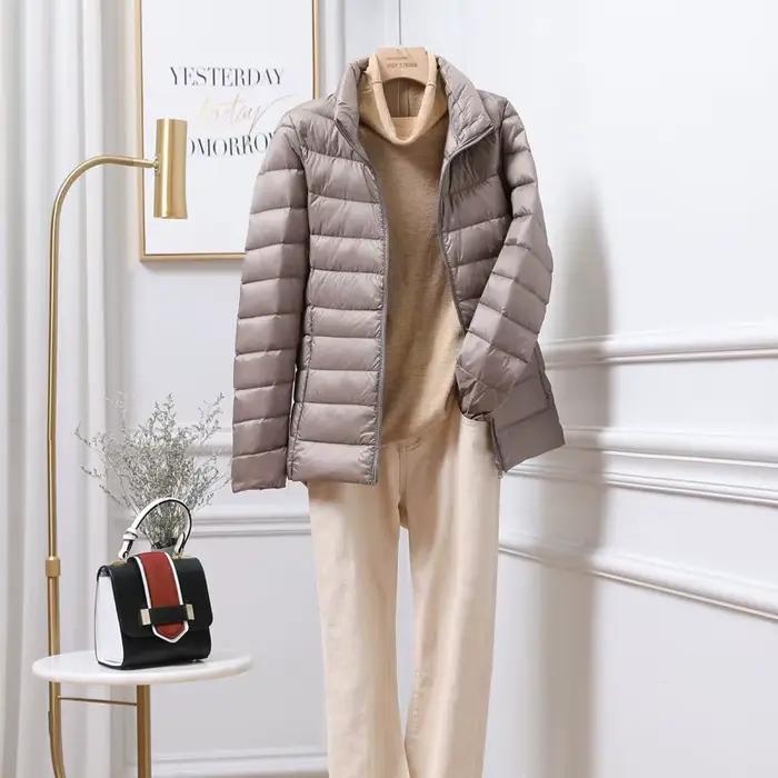 15 couleurs femme coupe ajustée courte Portable coupe-vent doudoune nouvelles femmes automne hiver e