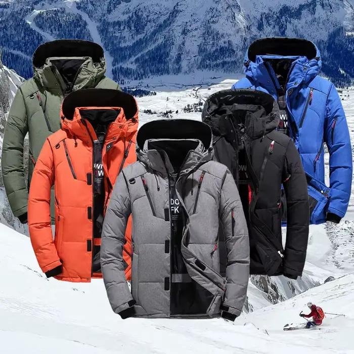 Veste de ski coupe-vent homme polyester anti-boulochage etanti-rétrécissement pour sports de plein air et camping d'hiver