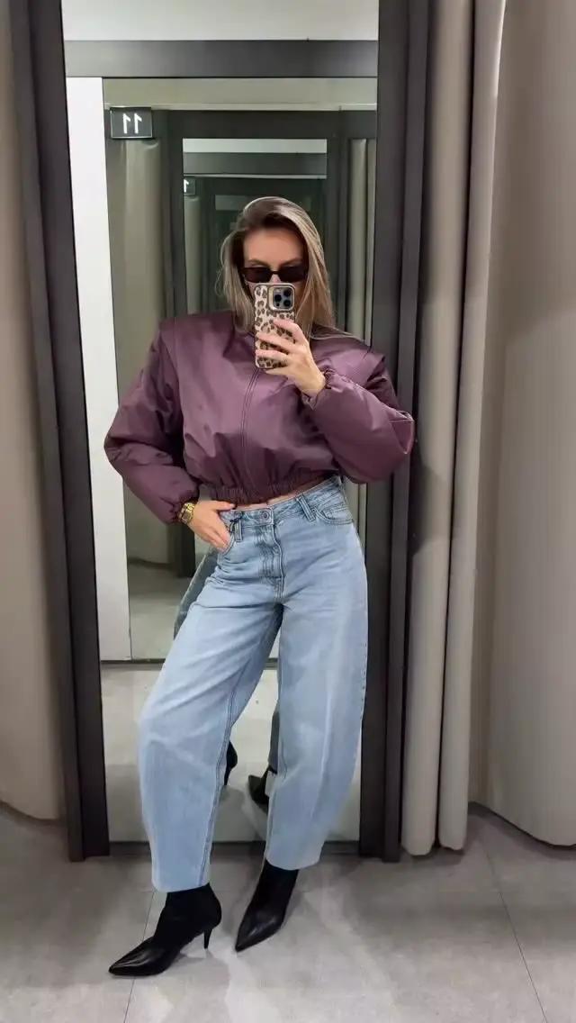Veste matelassée violette pour femme