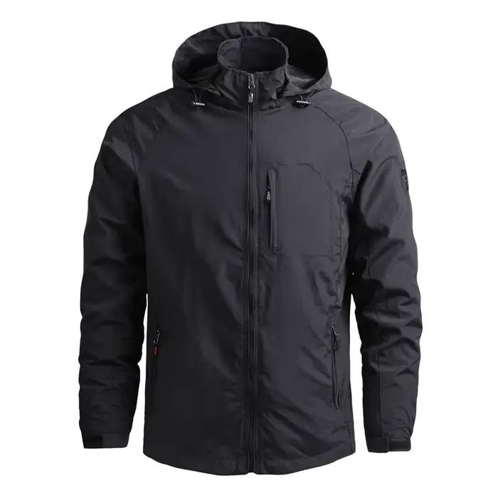 Hommes vestes de randonnée en plein air imperméable à capuche coupe-vent manteau