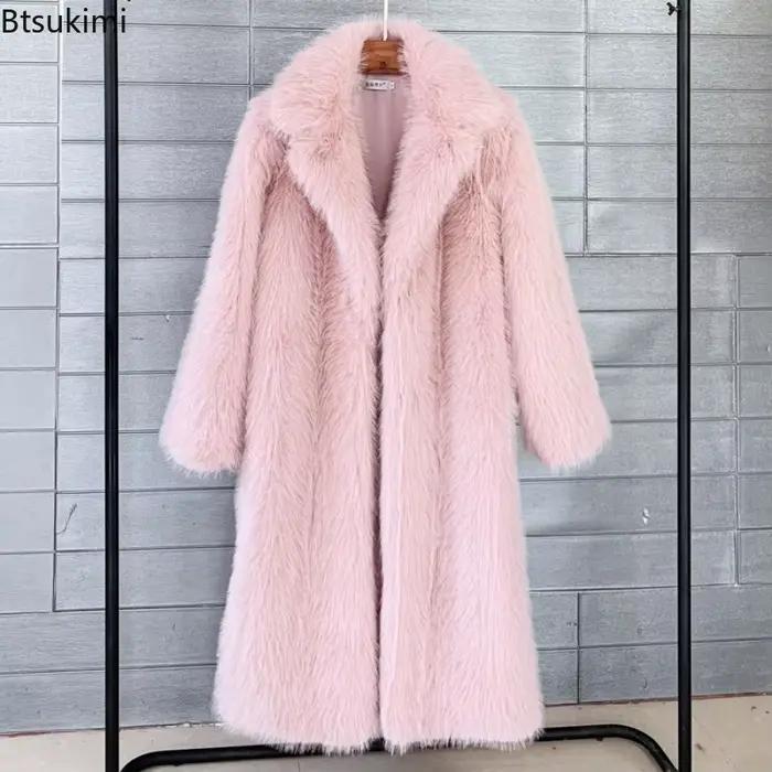 Manteau Long en fausse fourrure pour femme