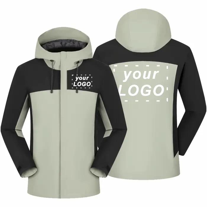 Doudoune à capuche coupe-vent décontractée pour hommes, logo d'entreprise de broderie imprimé personnalisé, randonnée en plein air, haute qualité, hiver, 4XL