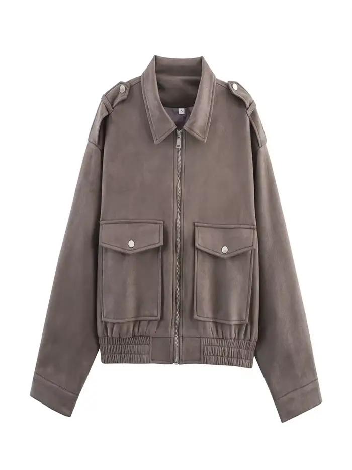 Vestes Vintage en daim pour femmes