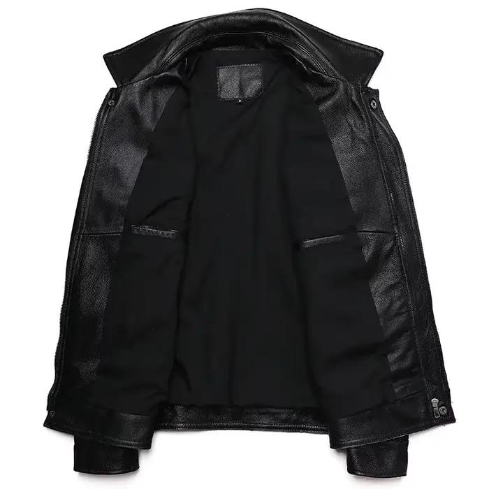 Veste en cuir véritable vintage pour hommes