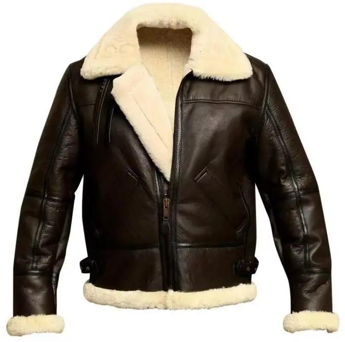 Veste en cuir surdimensionnée pour hommes